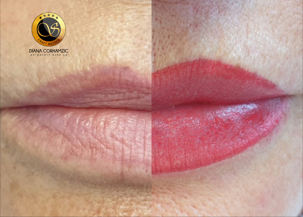 Lippenverschönerung Permanent-Make-up